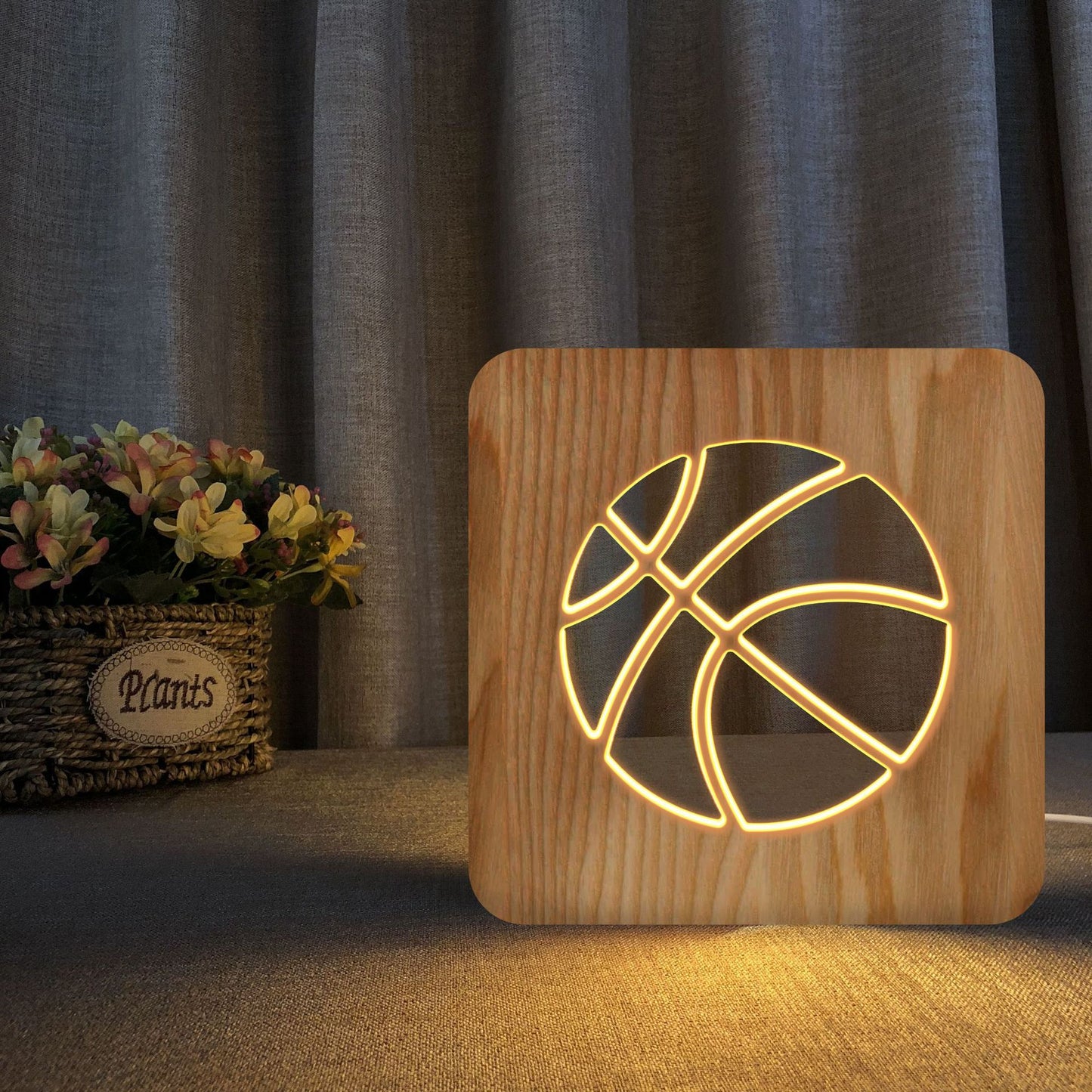 Veilleuse de nuit design ballon de basketball