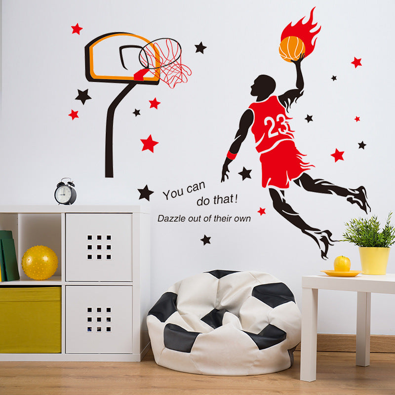 Sticker mural de décoration basket-ball